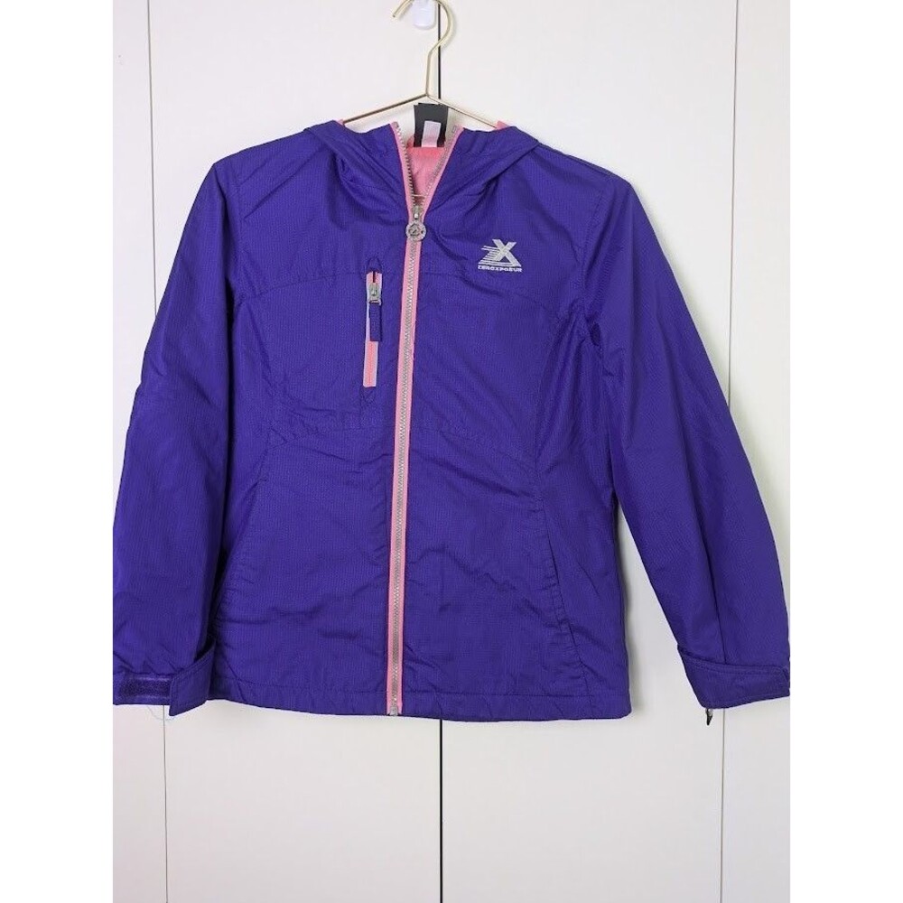 ZeroXPosur Purple and Pink Long Sleeve Windbreaker Full Zip Jacket 10/12